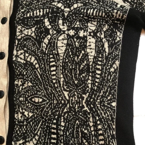 Nic+Zoe Taupe & Black Lace Look Button Front Cardigan Sweater Women’s small EUC - Picture 12 of 14